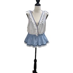 NWT Cotton blend sleeveless top set, Free the Roses